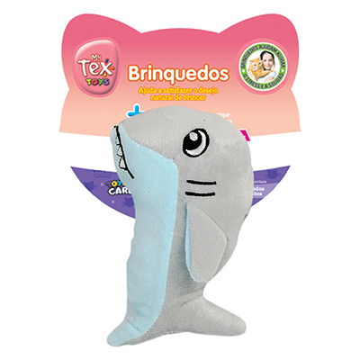 Brinquedo Pelúcia Tex Brasil Golfinho Cinza para Cães
