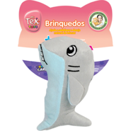 Brinquedo Pelúcia Tex Brasil Golfinho Cinza para Cães - Tam. Único