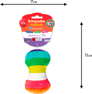 Brinquedo Pelúcia Tex Brasil Halter Arco-íris para Cães - Tam. Único