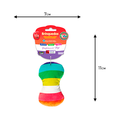 Brinquedo Pelúcia Tex Brasil Halter Arco-íris para Cães”