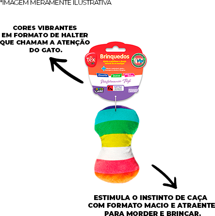 Brinquedo Pelúcia Tex Brasil Halter Arco-íris para Cães - Tam. Único