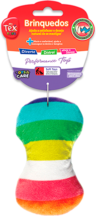 Brinquedo Pelúcia Tex Brasil Halter Arco-íris para Cães - Tam. Único