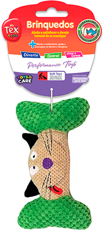 Brinquedo Pelúcia Tex Brasil Halter Gato Feliz Verde para Cães - Tam. Único