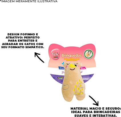Brinquedo Pelúcia Tex Brasil Happy Mouse com Catnip Marrom para Gatos - Tam. Único