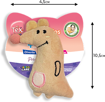 Brinquedo Pelúcia Tex Brasil Happy Mouse com Catnip Marrom para Gatos - Tam. Único