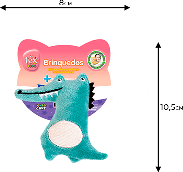 Brinquedo Pelúcia Tex Brasil Jacaré Colorido com Catnip para Gatos - Tam. Único