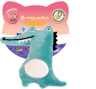 Brinquedo Pelúcia Tex Brasil Jacaré Colorido com Catnip para Gatos - Tam. Único