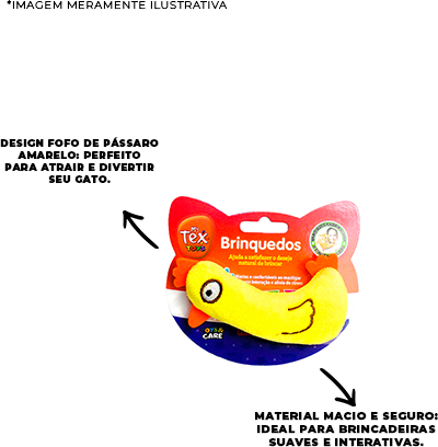 Brinquedo Pelúcia Tex Brasil Mini Galinha com Catnip para Gatos - Tam. Único