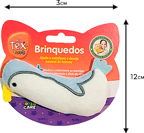 Brinquedo Pelúcia Tex Brasil Mini Pingui Branco com Catnip para Gatos - Tam. Único