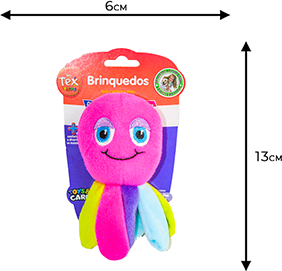 Brinquedo Pelúcia Tex Brasil Polvo Colorido para Cães - Tam. Único