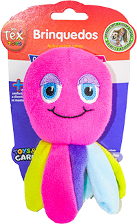 Brinquedo Pelúcia Tex Brasil Polvo Colorido para Cães - Tam. Único