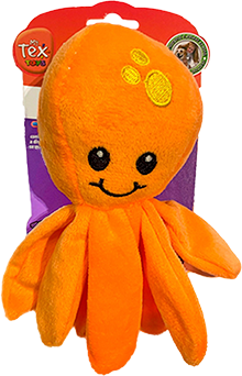 Brinquedo Pelúcia Tex Brasil Polvo Feliz Laranja para Cães - Tam. Único
