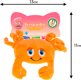 Brinquedo Pelúcia Tex Brasil Siri Laranja para Cães - Tam. Único