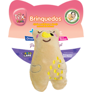 Brinquedo Pelúcia Tex Brasil Ursinho Soneca com Catnip Bege para Gatos - Tam. Único