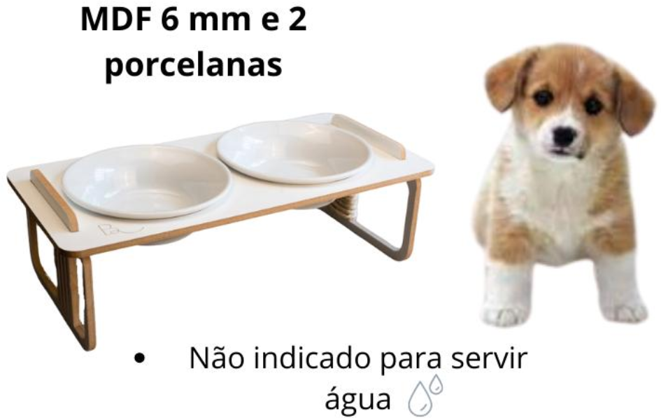 Comedouro Duplo Bastet Hórus para Cães Branco - Tam. Único