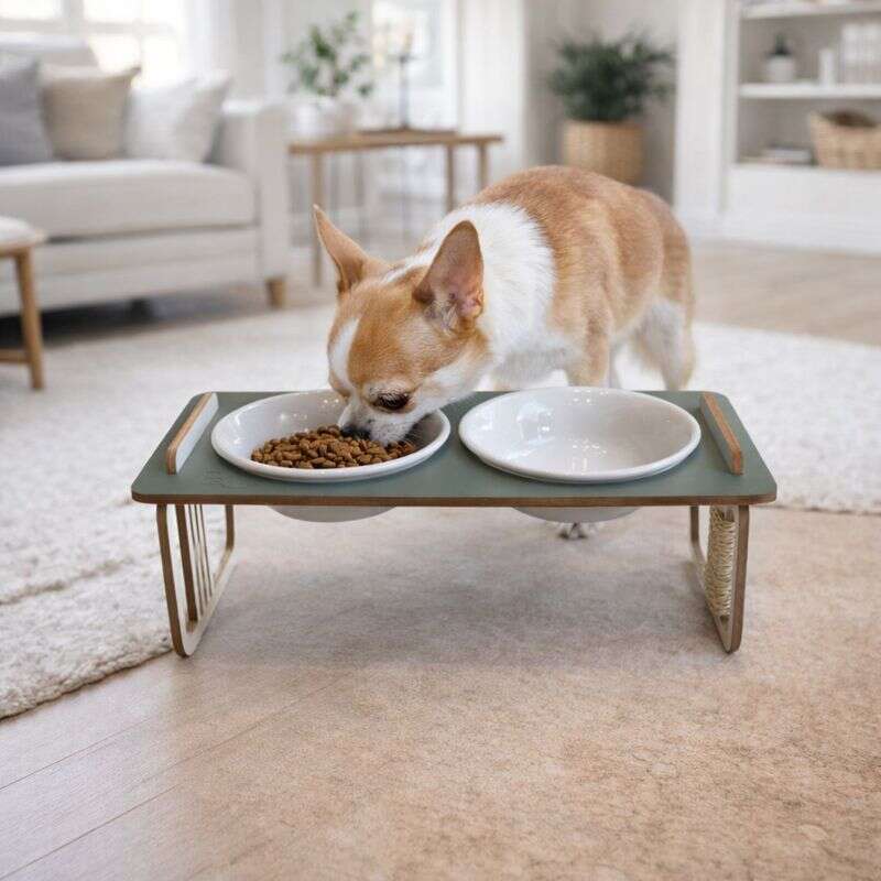 Comedouro Duplo Bastet Hórus para Cães Verde - Tam. Único