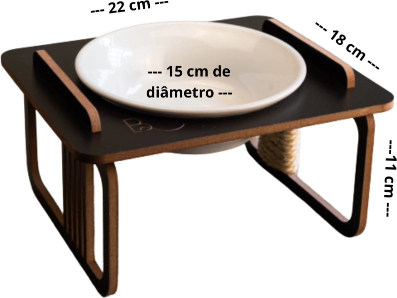 Comedouro Bastet Hórus para Cães Preto - Tam. Único