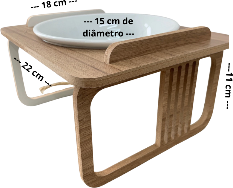 Comedouro Bastet Hórus para Cães Madeirado - Tam. Único