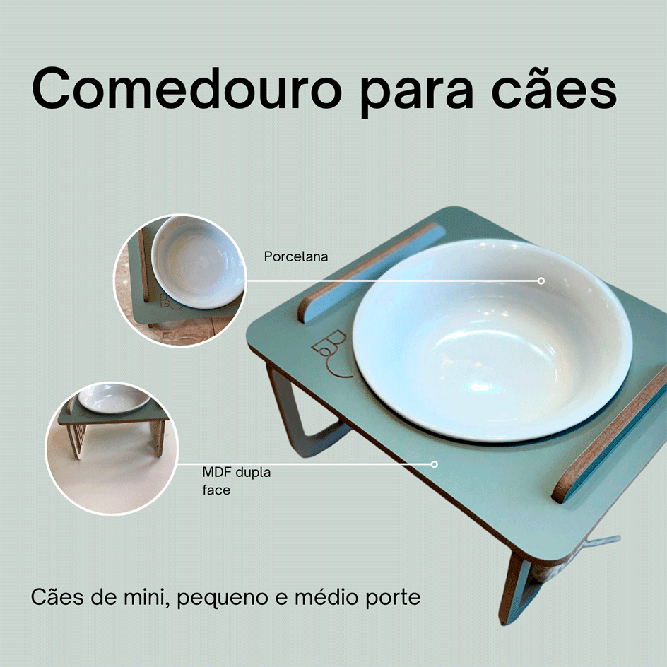 Comedouro Bastet Hórus para Cães Verde - Tam. Único