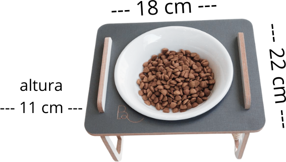 Comedouro Bastet Hórus para Cães Cinza - Tam. Único