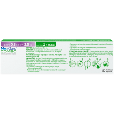 Antiparasitário Nexgard Combo para Gatos de 0,8 Kg a 2,5 Kg
