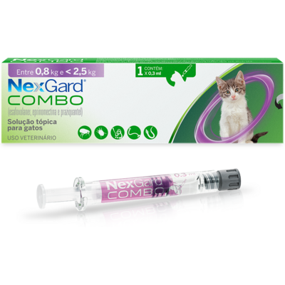 Antiparasitário Nexgard Combo para Gatos de 0,8 Kg a 2,5 Kg