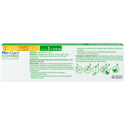 Antiparasitário Nexgard Combo para Gatos de 2,5 Kg a 7,5 Kg - 1 Aplicador
