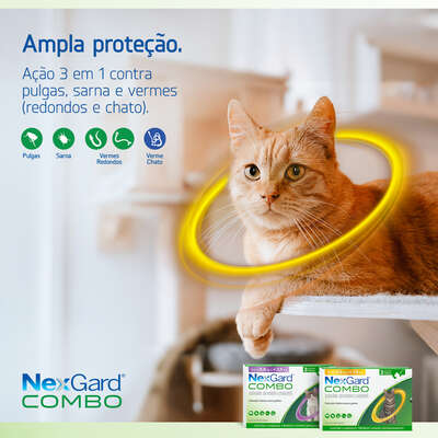 Antiparasitário Nexgard Combo para Gatos de 2,5 Kg a 7,5 Kg - 1 Aplicador
