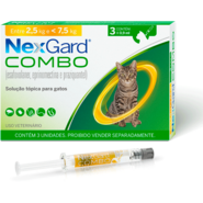 Antiparasitário Nexgard Combo para Gatos de 2,5Kg a 7,5Kg - 3 Aplicadores