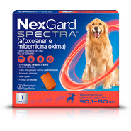 Antipulgas e Carrapatos NexGard Spectra para Cães de 30,1 a 60Kg - 1 Tablete