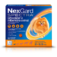 Antipulgas e Carrapatos NexGard Spectra para Cães de 2 a 3,5Kg - 1 Tablete