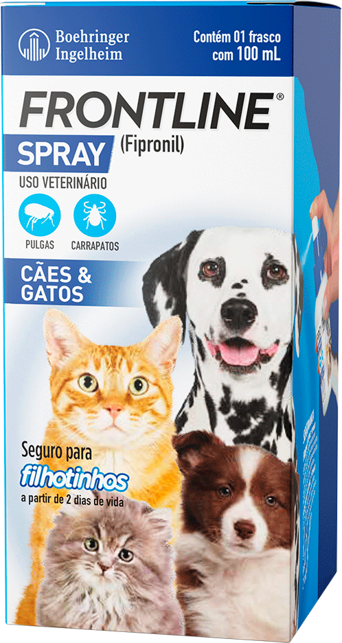 Antipulgas e Carrapatos Frontline Spray para Cães e Gatos - 100 mL