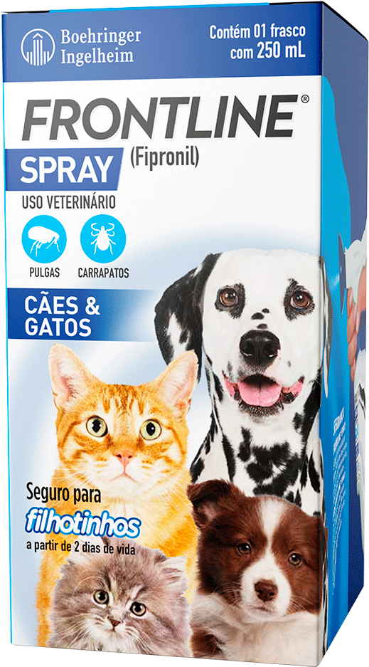 Antipulgas e Carrapatos Frontline Spray para Cães e Gatos - 250 mL