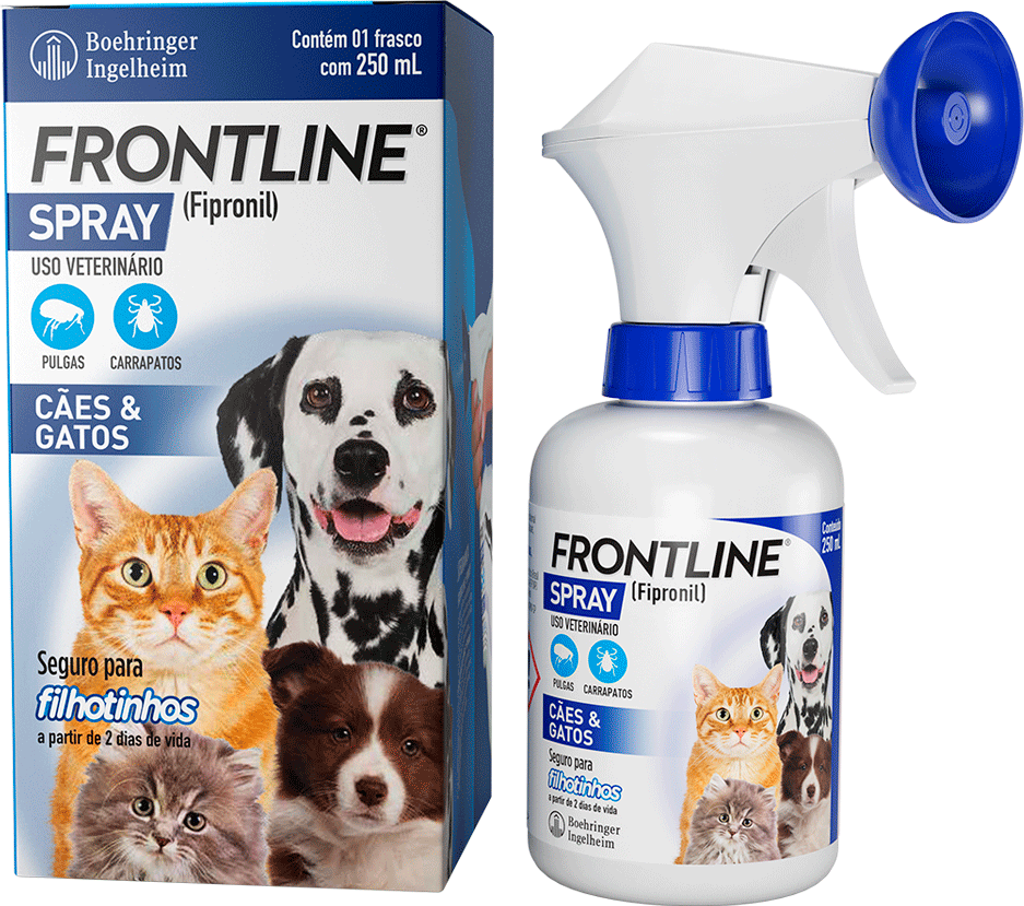 Antipulgas e Carrapatos Frontline Spray para Cães e Gatos - 250 mL