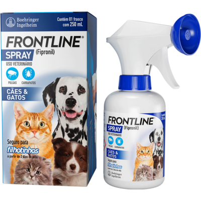 Antipulgas e Carrapatos Frontline Spray para Cães e Gatos - 250 mL
