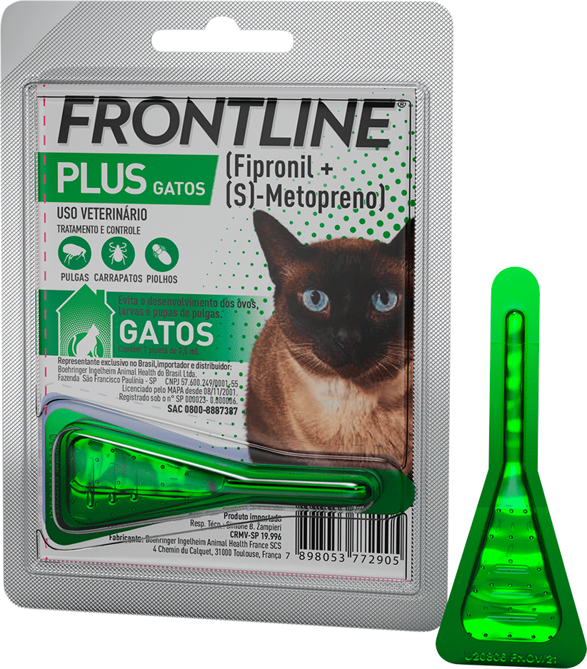 Antipulgas e Carrapatos Frontline Plus para Gatos - 1 Pipeta