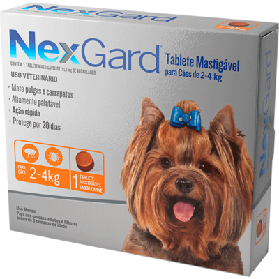 Antipulgas e Carrapatos NexGard 11,3 mg para Cães de 2 a 4 Kg