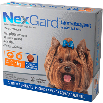 ntipulgas e Carrapatos NexGard 11,3 mg para Cães de 2 a 4 Kg