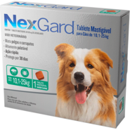 Antipulgas e Carrapatos NexGard 68 mg para Cães de 10,1 a 25Kg - 1 Tablete