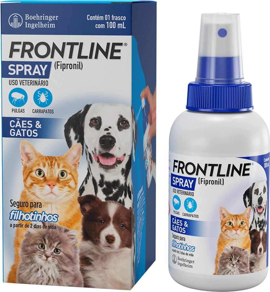 Antipulgas e Carrapatos Frontline Spray para Cães e Gatos - 100 mL