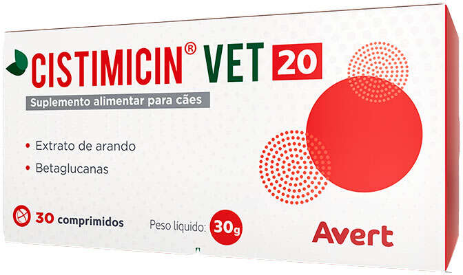 Suplemento Alimentar Avert Cistimicin Vet 20 para Cães - 30 g