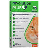 Antiparasitário Zoetis Revolution Plus 1 mL para Gatos de 5,1Kg a 10Kg - 1 Pipeta