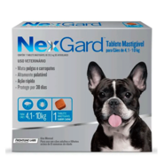 Antipulgas e Carrapatos NexGard 28,3 mg para Cães de 4,1 a 10Kg - 1 Tablete