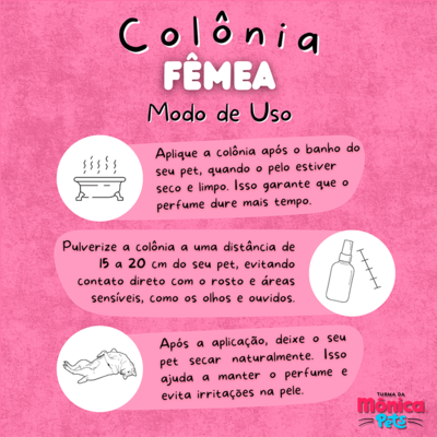 Colônia Turma da Mônica Pets Fêmea para Cães e Gatos