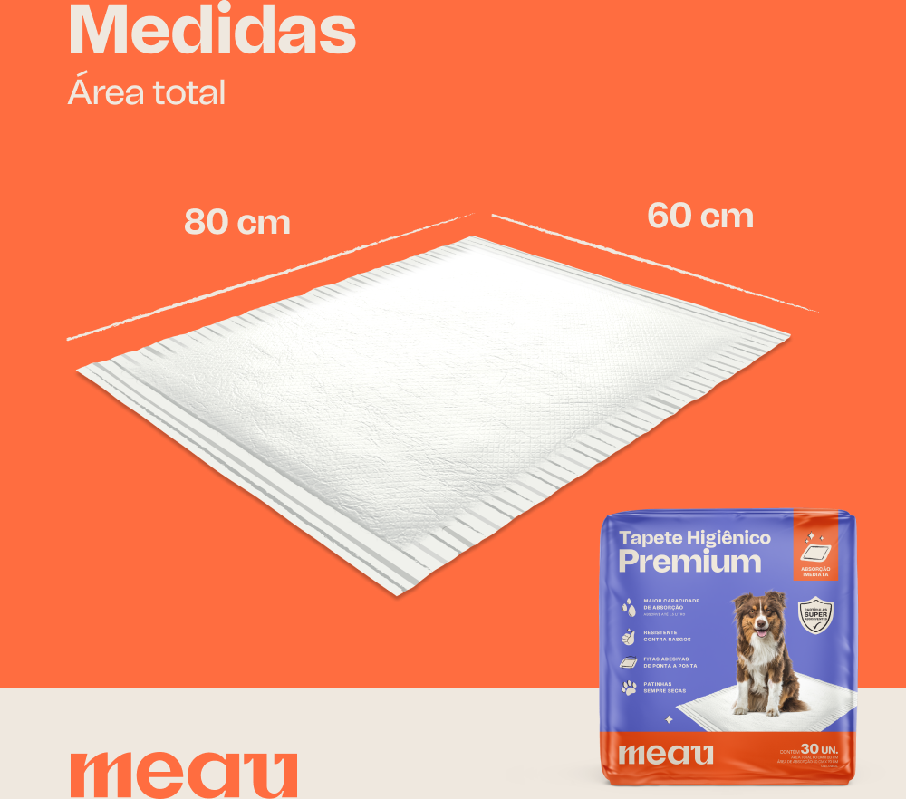 Tapete Higiênico Meau Premium para Cães - 30 Unidades