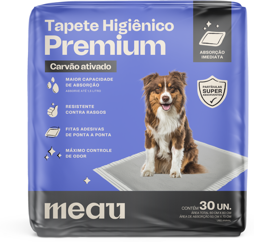 Tapete Higiênico Meau Premium com Carvão Ativado para Cães - 30 Unidades