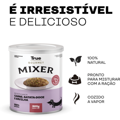 Ração Úmida True Mixer Carne, Batata Doce e Ervilha para Cães