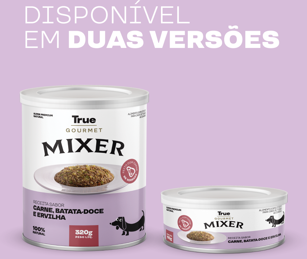 Ração Úmida True Mixer Carne, Batata Doce e Ervilha para Cães - 320 g