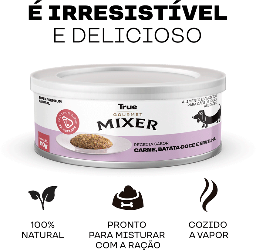 Ração Úmida True Mixer Carne, Batata Doce e Ervilha para Cães - 110 g