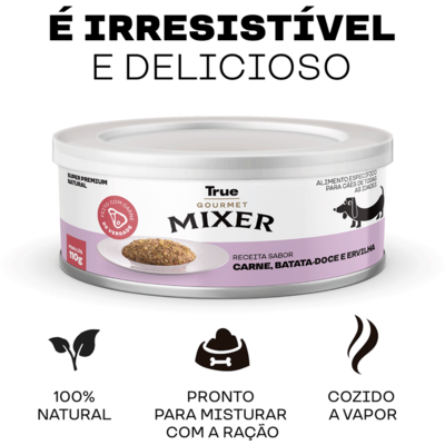 Ração Úmida True Mixer Carne, Batata Doce e Ervilha para Cães